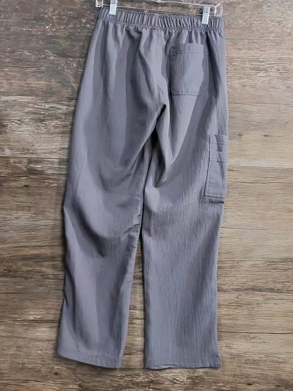 WonderWink Gray Cargo Scrub Pants with Yellow Drawstring - Picture 10 of 12